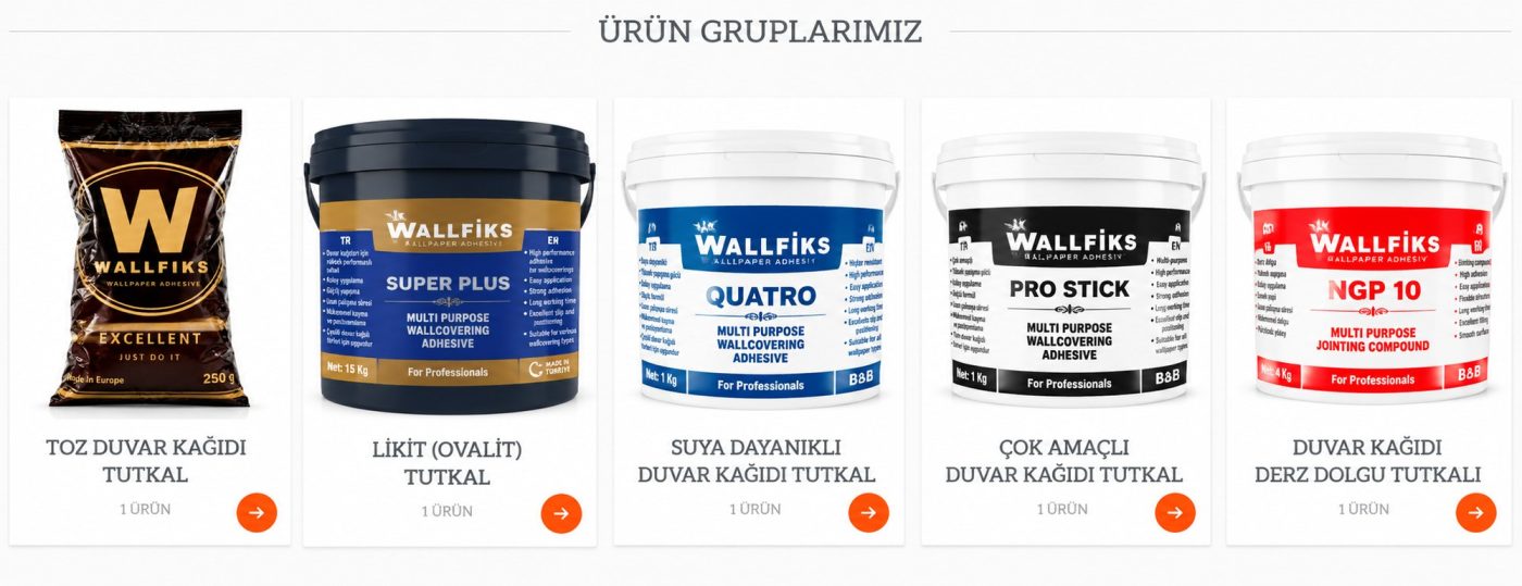 WALLFİKS duvar kağıdı tutkalı ve profesyonel yapı kimyasalları ürün grupları